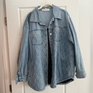Steve Madden Light Blue Quilted Jean Jacket